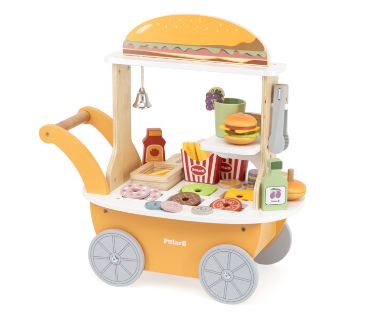 Viga 44280 PolarB Mały Burger Bar – Drewniany Wózek Kulinarny