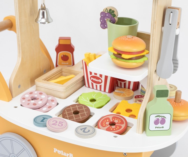 Viga 44280 PolarB Mały Burger Bar – Drewniany Wózek Kulinarny