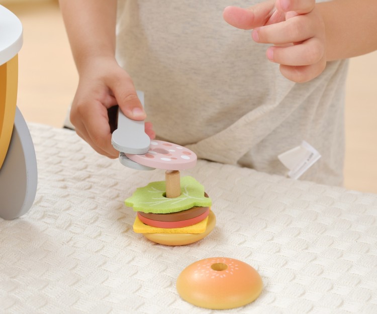 Viga 44280 PolarB Mały Burger Bar – Drewniany Wózek Kulinarny