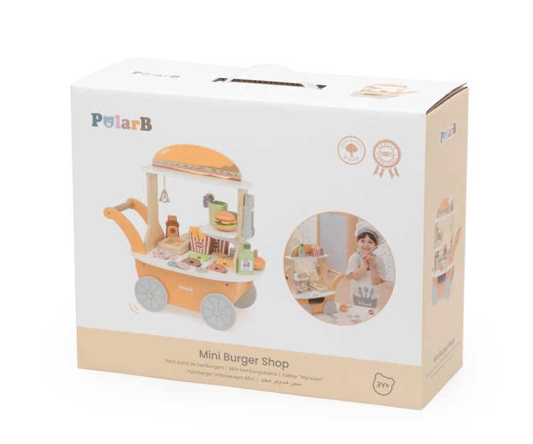 Viga 44280 PolarB Mały Burger Bar – Drewniany Wózek Kulinarny