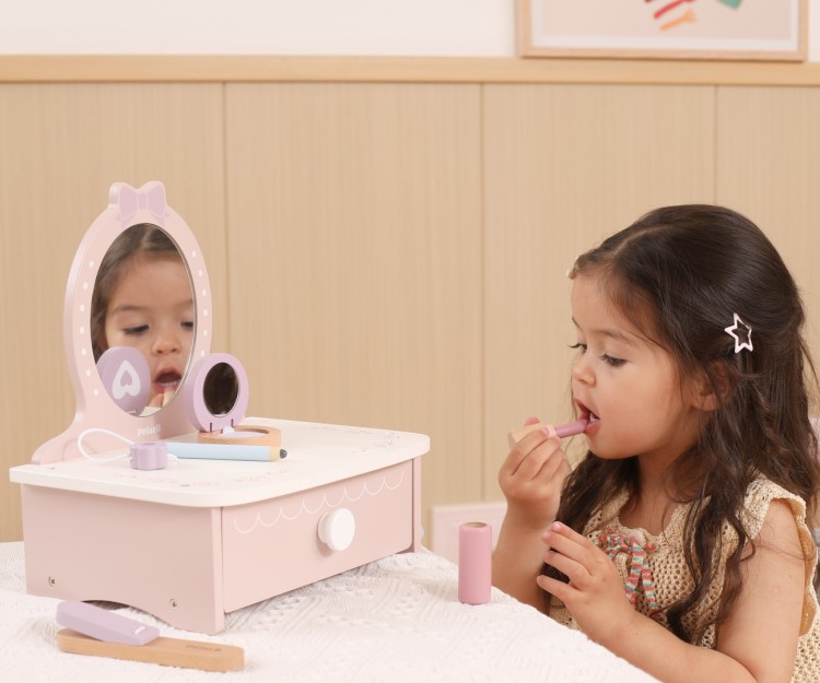 Viga 44271N PolarB Drewniana toaletka z akcesoriami do zabawy