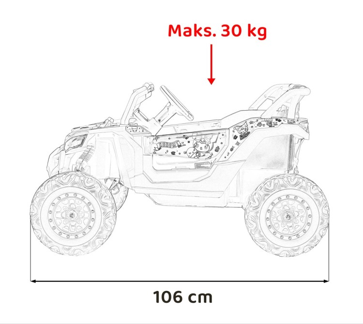 Pojazd Buggy ATV Defend 4x4 Fioletowy Licencja KUROMI