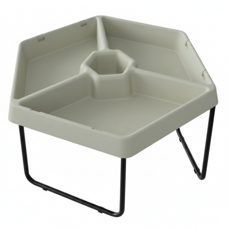 MASTERKIDZ Sześciokątny Stolik Do Zabawy Piaskiem i Wodą 3 Komory Regulowana Wysokość