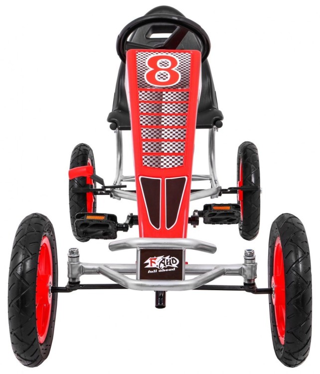 Gokart Full Ahead AIR na pedały dla dzieci 3 Czerwony  Regulacja siedziska  Pompowane koła