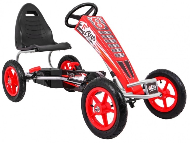 Gokart Full Ahead AIR na pedały dla dzieci 3 Czerwony  Regulacja siedziska  Pompowane koła