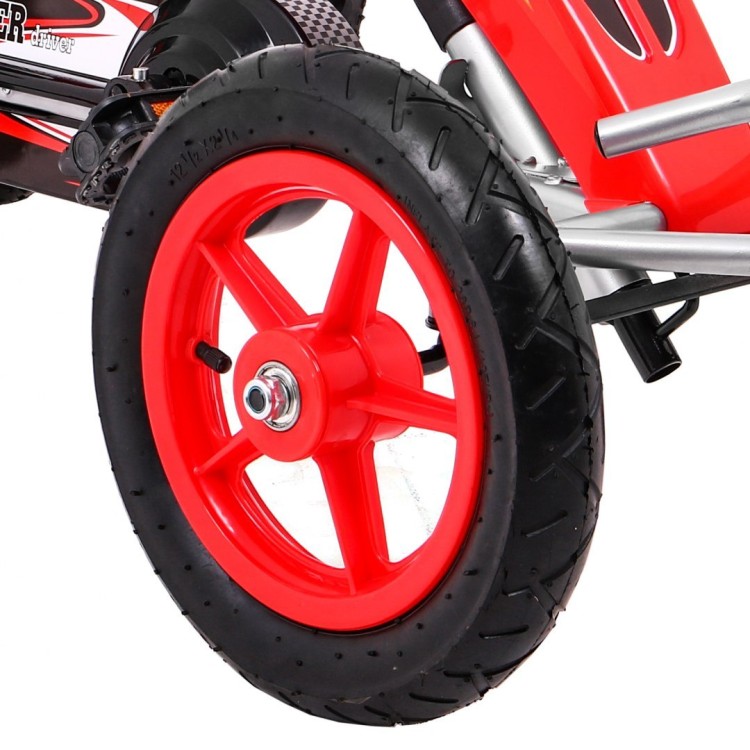 Gokart Full Ahead AIR na pedały dla dzieci 3 Czerwony  Regulacja siedziska  Pompowane koła