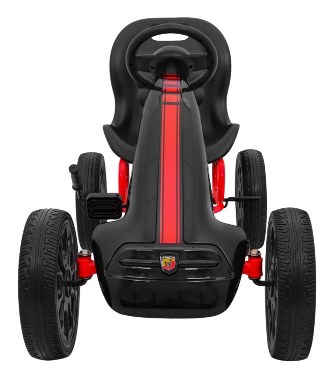 Gokart ABARTH na pedały dla dzieci Czarny Koła EVA  Hamulec ręczny  Wolny bieg