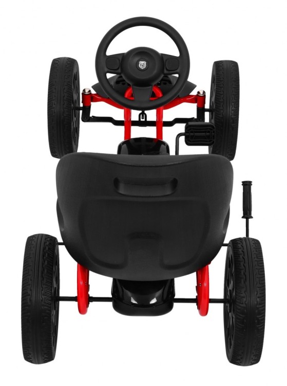 Gokart ABARTH na pedały dla dzieci Czarny Koła EVA  Hamulec ręczny  Wolny bieg