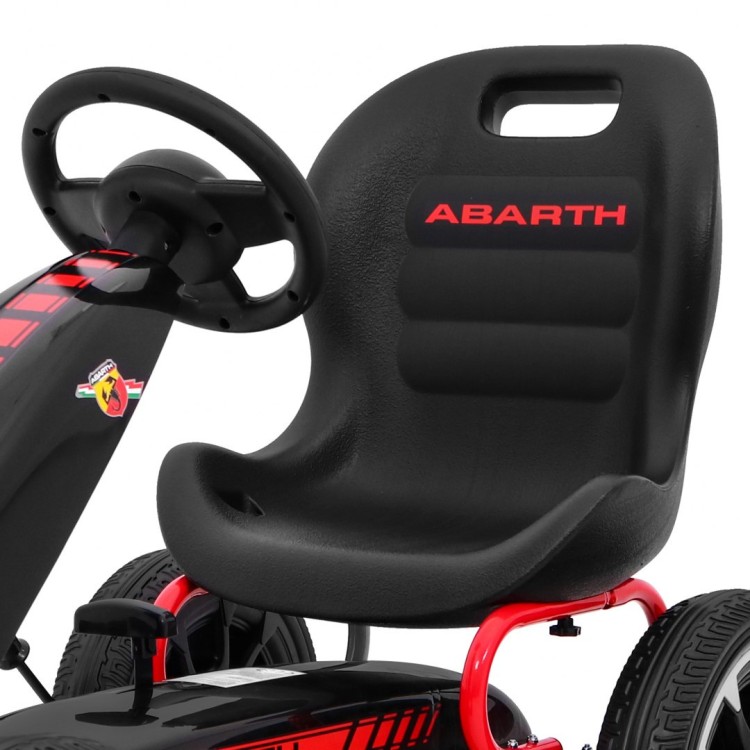 Gokart ABARTH na pedały dla dzieci Czarny Koła EVA  Hamulec ręczny  Wolny bieg