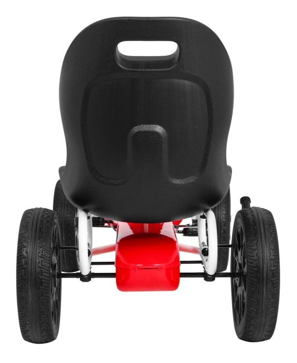Gokart ABARTH na pedały dla dzieci Czerwony  Koła EVA  Hamulec ręczny  Wolny bieg