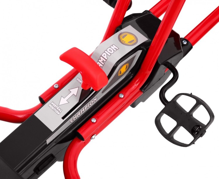 Gokart Champion na pedały dla dzieci 3+ Czerwony  Pompowane opony  Regulowane siedzisko  Ręczny hamulec