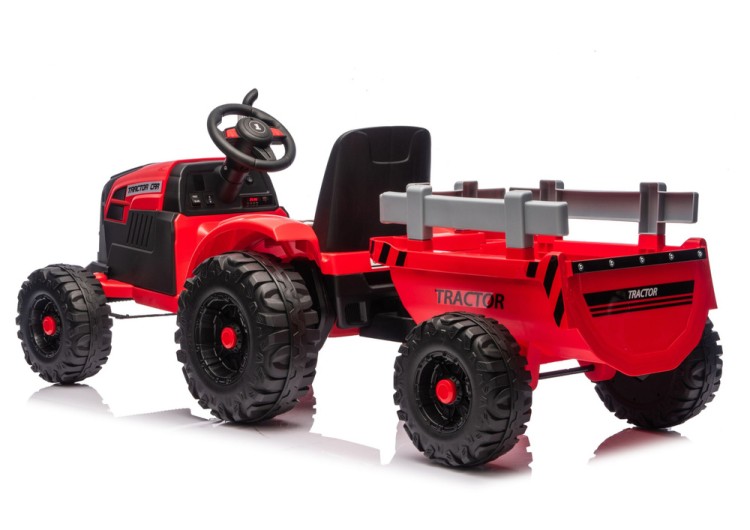 Traktor Na Akumulator CH9959B Z Przyczepą Czerwony 24V