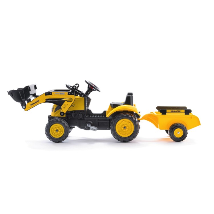 FALK Traktor na Pedały Koparka Komatsu z Przyczepą i Łyżką 2-5 Lat