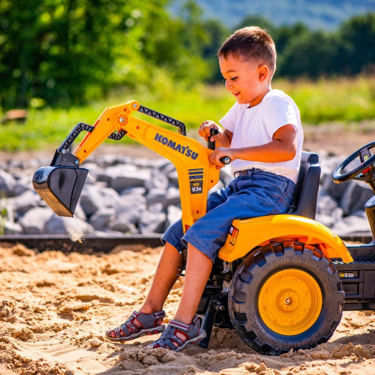 FALK Traktor na Pedały Komatsu z Łyżką Koparką i Przyczepą 2-5 lat