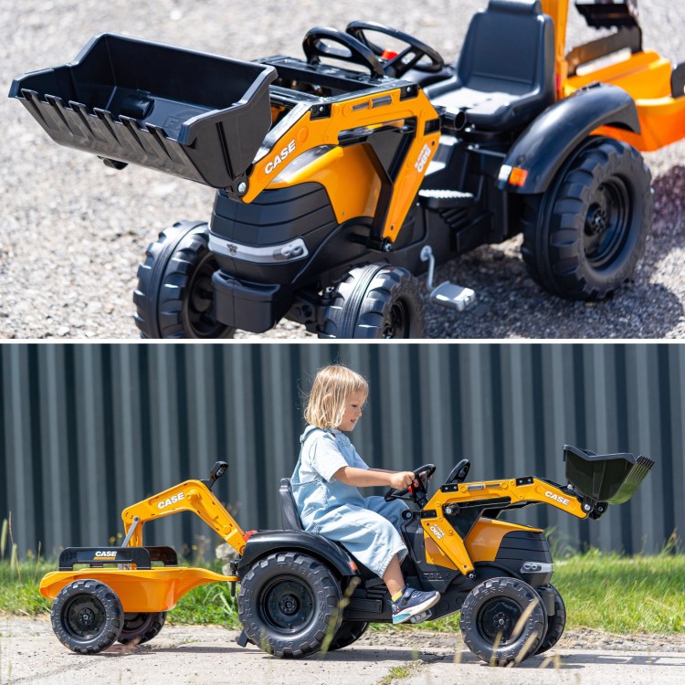 FALK Traktor na Pedały Case CE z Koparką Ładowarką i Przyczepą 3-7 lat