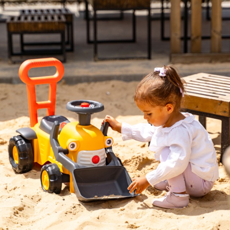 FALK Jeździk Traktor Koparka Komatsu z Łyżką i Klaksonem 1-3 Lat