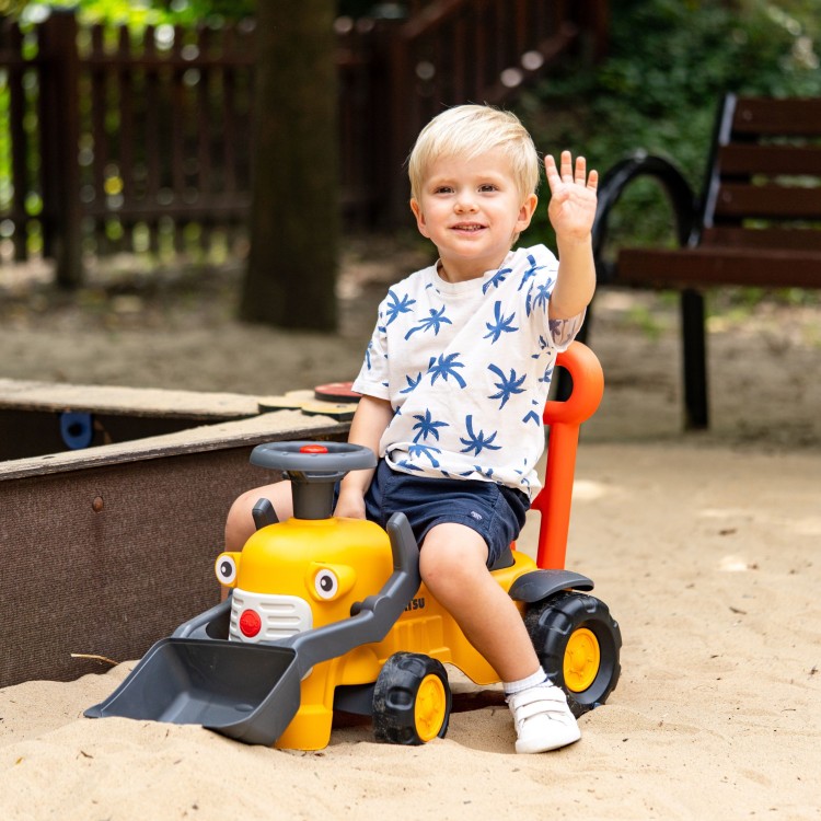 FALK Jeździk Traktor Koparka Komatsu z Łyżką i Klaksonem 1-3 Lat