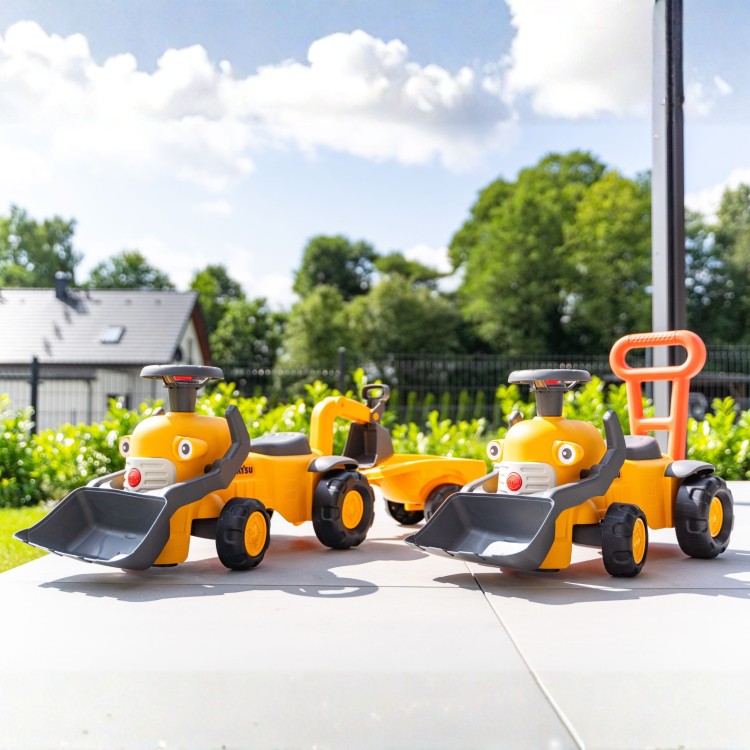 FALK Jeździk Traktor Koparka Komatsu z Łyżką i Klaksonem 1-3 Lat