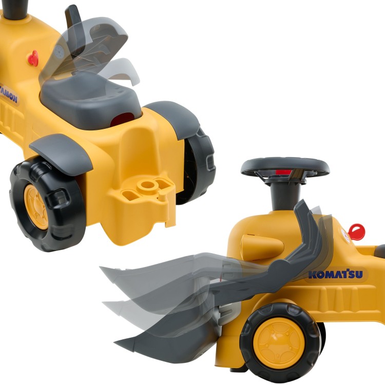 FALK Jeździk Traktor Koparka Komatsu z Łyżką i Klaksonem 1-3 Lat