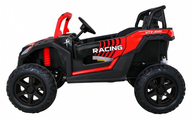 Autko Buggy na akumulator ATV Strong Racing dla 2 dzieci Czerwony + Silnik bezszczotkowy + Pompowane koła + Audio LED