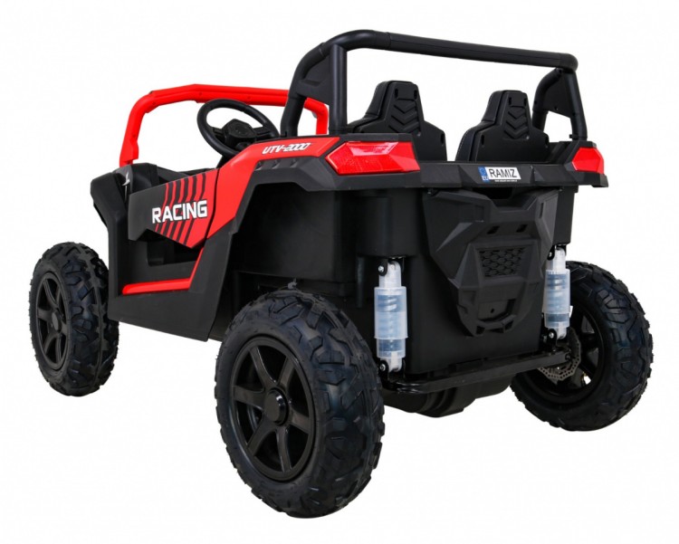 Autko Buggy na akumulator ATV Strong Racing dla 2 dzieci Czerwony + Silnik bezszczotkowy + Pompowane koła + Audio LED