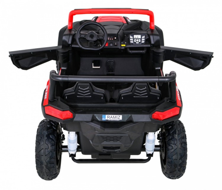 Autko Buggy na akumulator ATV Strong Racing dla 2 dzieci Czerwony + Silnik bezszczotkowy + Pompowane koła + Audio LED