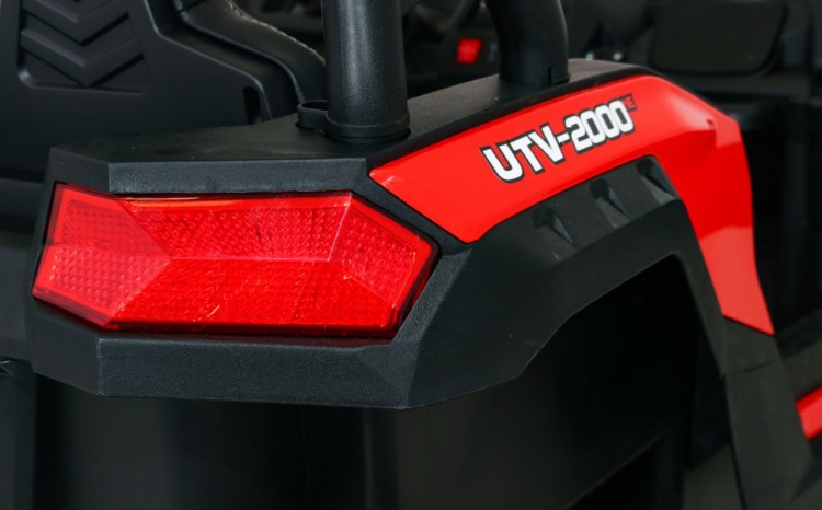 Autko Buggy na akumulator ATV Strong Racing dla 2 dzieci Czerwony + Silnik bezszczotkowy + Pompowane koła + Audio LED