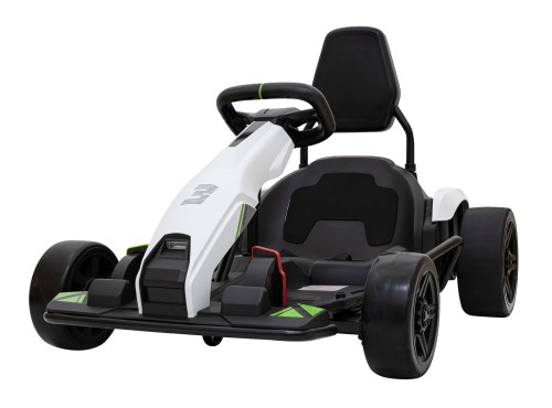 Gokart Fast 3 Drift na akumulator dla dzieci Biały + Funkcja driftu + Silniki 2x150W + Radio LED + Pasy