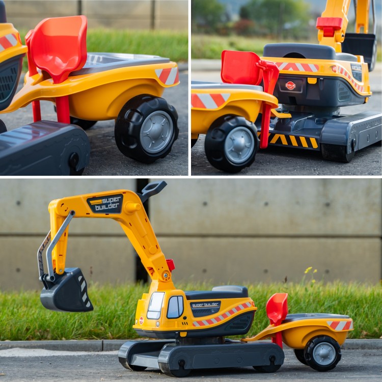 FALK Koparka Super Builder z Przyczepą i Akcesoriami 3-7 Lat