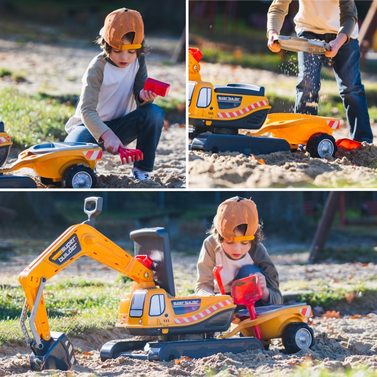 FALK Koparka Super Builder z Przyczepą i Akcesoriami 3-7 Lat