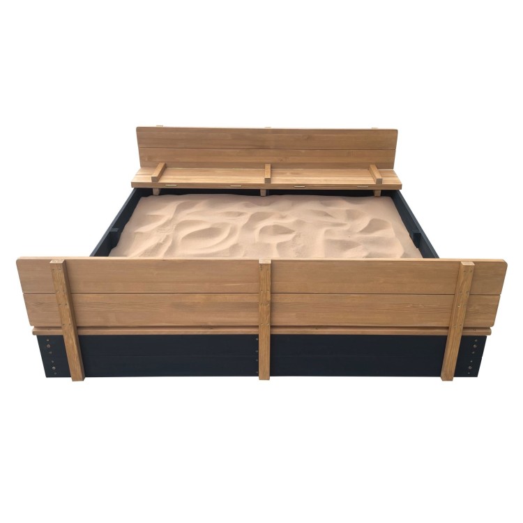 AXI Piaskownica XXL Ella 150 x 150 z Ławeczkami Antracyt