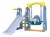 Zjeżdżalnia ogrodowa 3w1 Huśtawka Koszykówka dla dzieci Błękitny