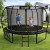 Trampolina Ogrodowa LEAN Z Siatką Wewnętrzną Czarno-Zielona 252CM 8FT