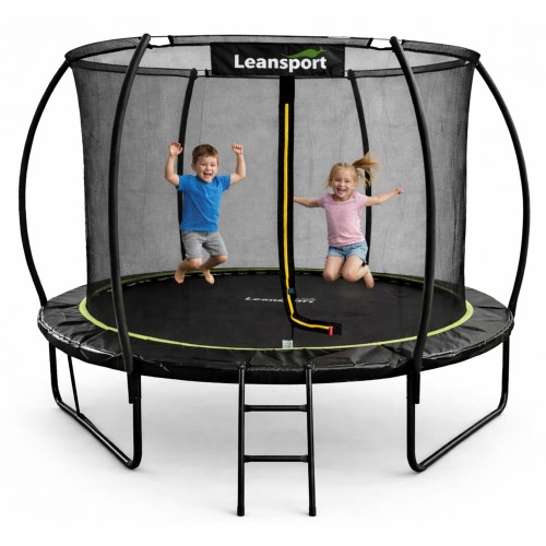 Trampolina Ogrodowa LEAN Z Siatką Wewnętrzną Czarno-Zielona 305CM 10FT