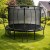 Trampolina Ogrodowa LEAN Z Siatką Wewnętrzną Czarno-Zielona 427CM 14FT