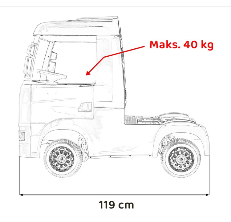 Pojazd Scania R-SERIE Czerwony-Ciężarówka Na Akumulator Dla Dziecka