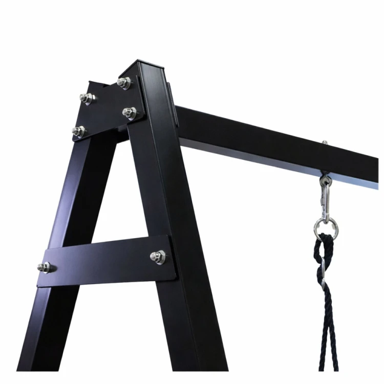 Huśtawka Ogrodowa Bocianie Gniazdo Siedzisko 2w1 Stelaż Czarny 260x173 cm