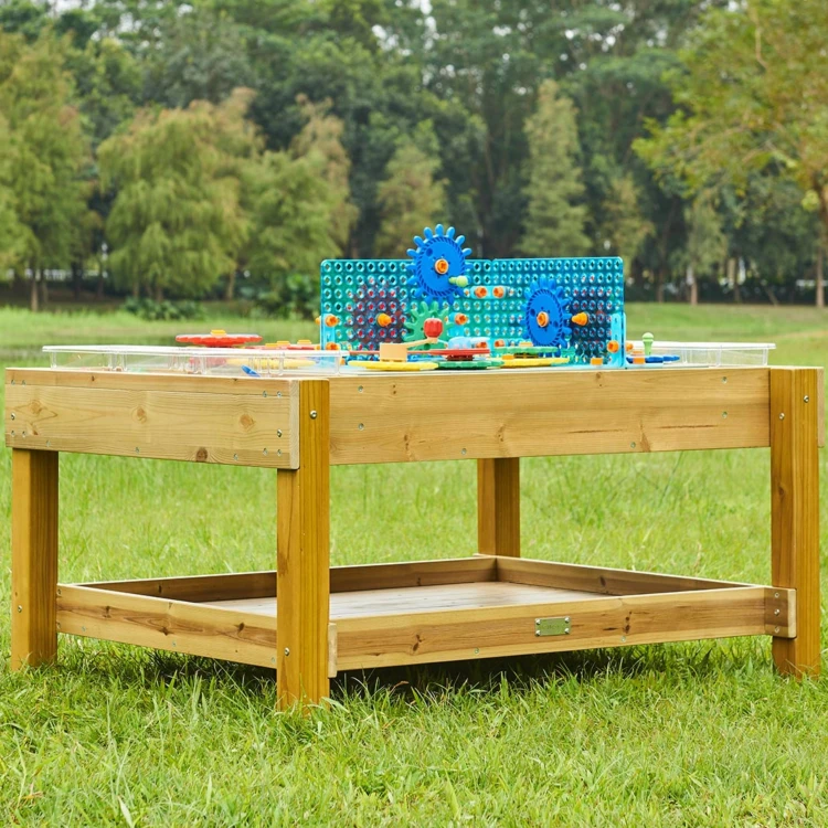MASTERKIDZ Drewniany Stół Edukacyjny 1200L STEM Outdoor + Akcesoria