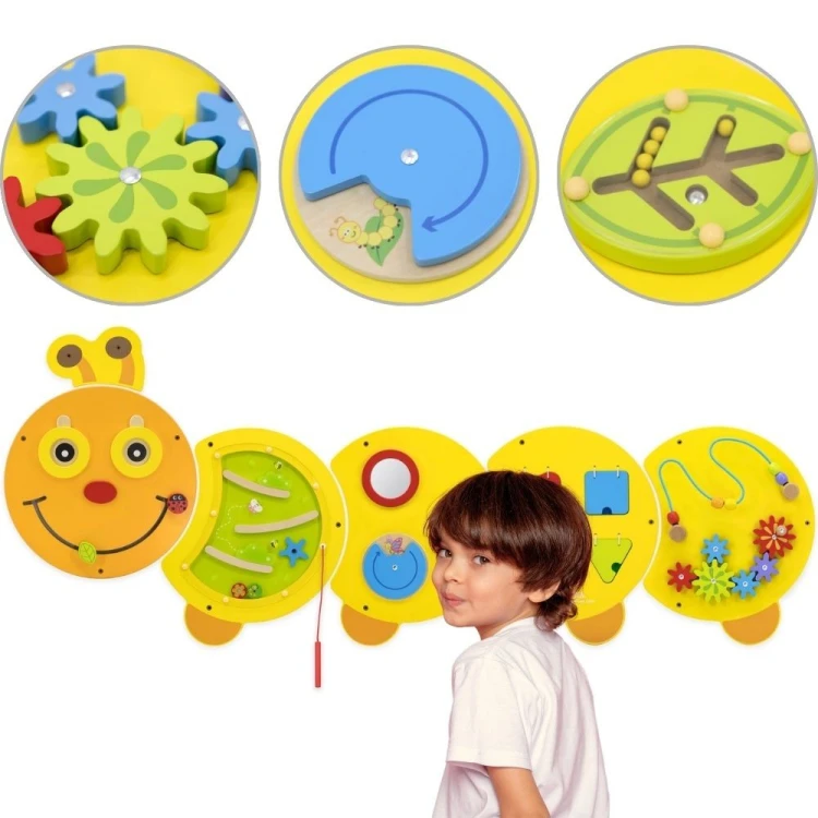 VIGA Drewniana Duża Tablica Aktywności Gąsiennica