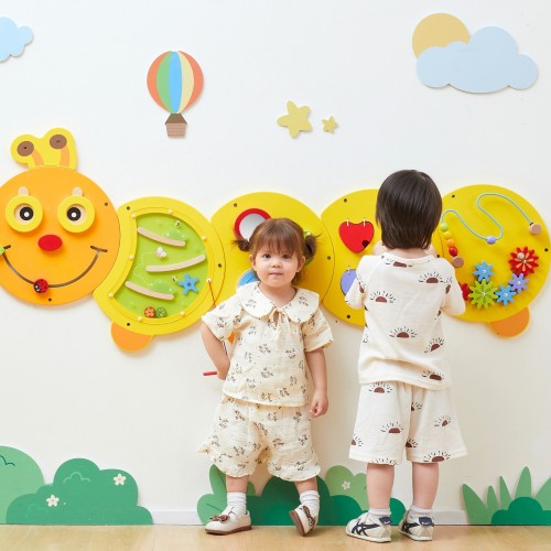 VIGA Drewniana Duża Tablica Aktywności Gąsiennica