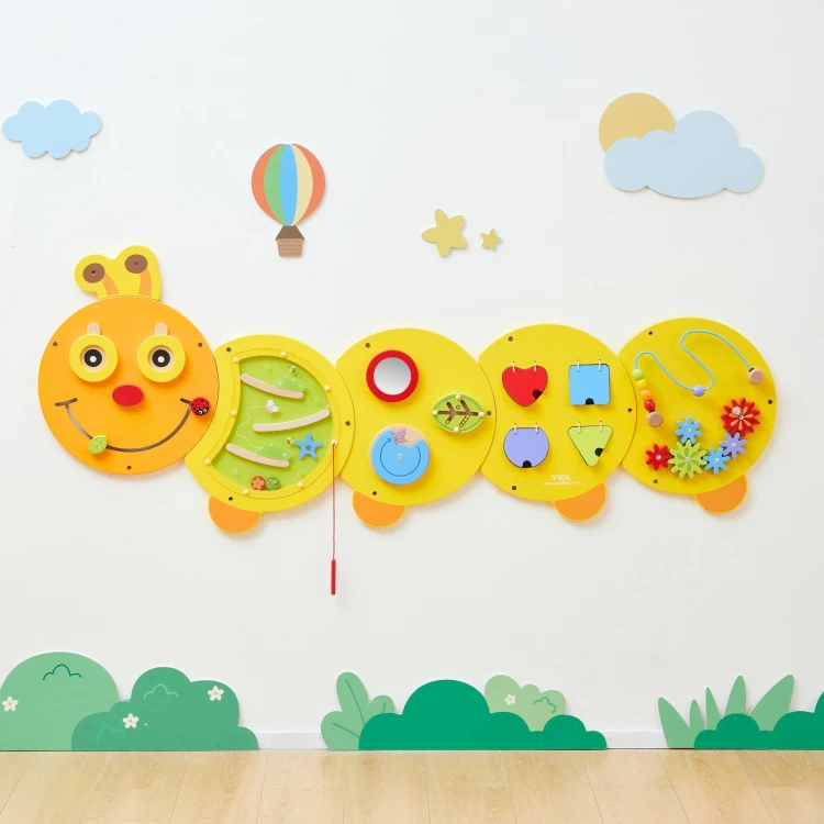 VIGA Drewniana Duża Tablica Aktywności Gąsiennica