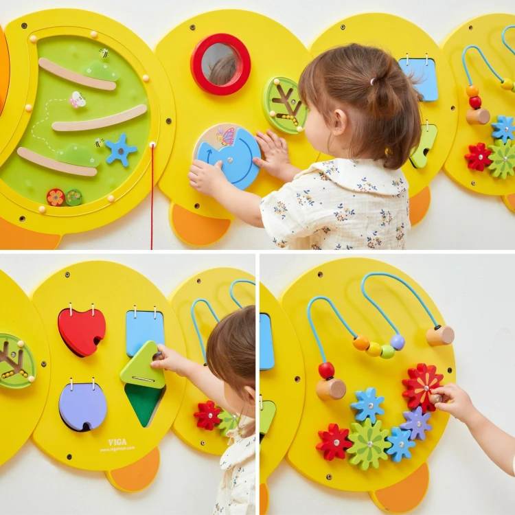 VIGA Drewniana Duża Tablica Aktywności Gąsiennica