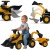 FALK Jeździk Traktor JCB z Przyczepą Grabkami i Łopatką Ciche Koła 1-3 lat