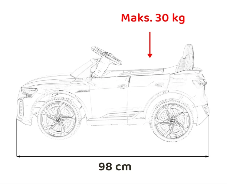 Autko na akumulator Audi SQ8 Czerwony