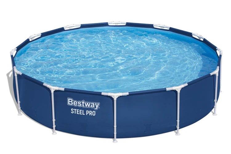 Basen Ogrodowy Stelażowy Z Pompą Niebieski 366x76 cm Zestaw Bestway 56681