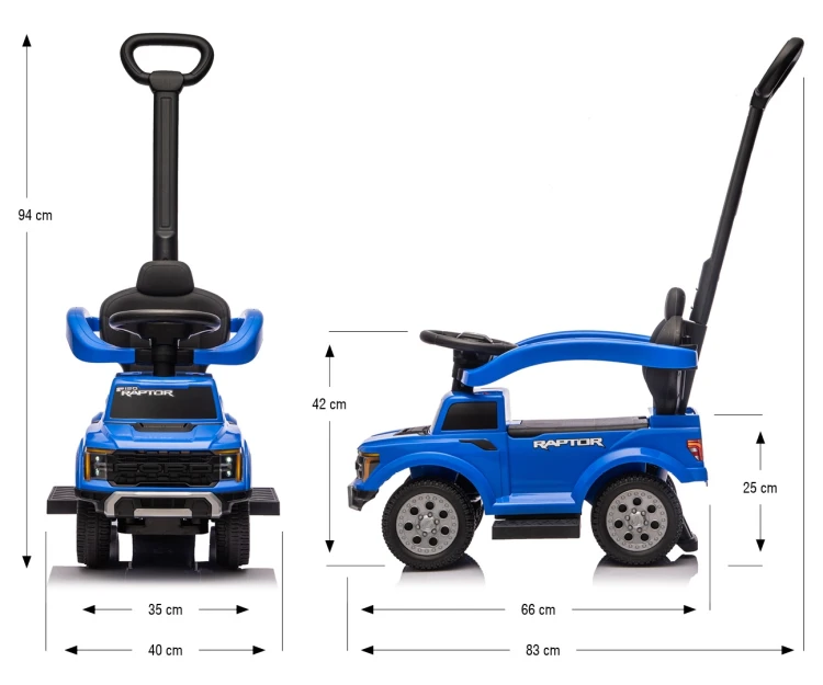 Milly Mally Pojazd z rączką Ford F-150 3w1 Blue