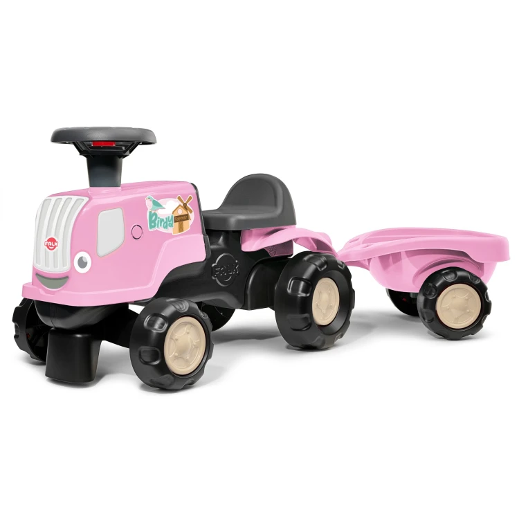 FALK Jeździk Traktor z Przyczepą Birdy Farm Różowy 1-3 lat