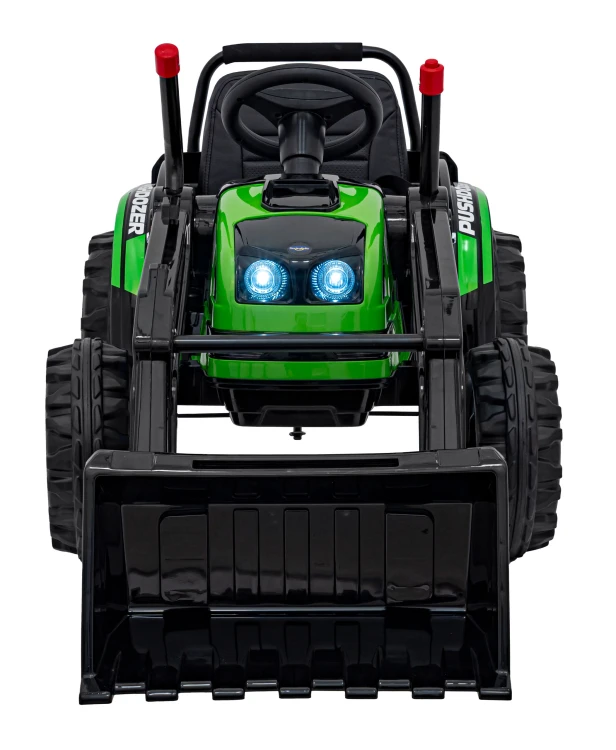 Koparka Traktor na akumulator dla dzieci Zielony + Ruchome Ramię Łyżka + Pilot + Wolny Start + Radio FM + LED