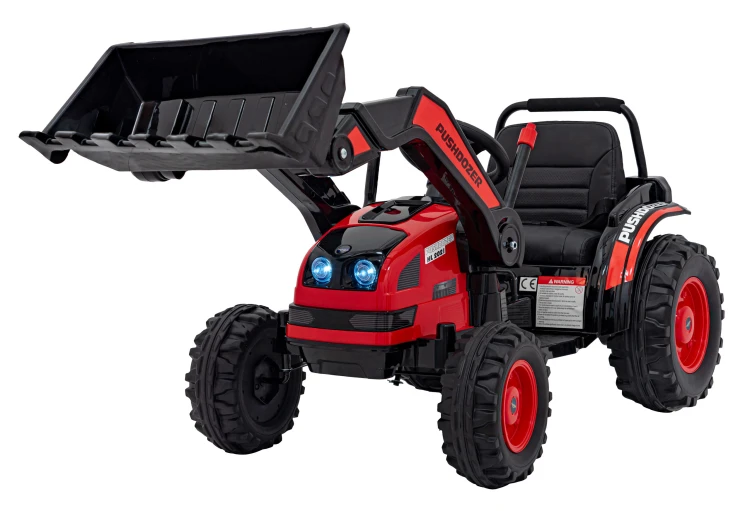 Koparka Traktor na akumulator dla dzieci Czerwony + Ruchome Ramię Łyżka + Pilot + Wolny Start + Radio FM + LED