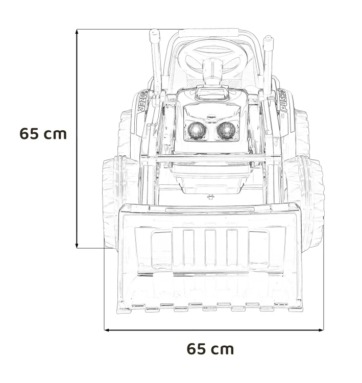 Koparka Traktor na akumulator dla dzieci Żółty + Ruchome Ramię Łyżka + Pilot + Wolny Start + Radio FM + LED